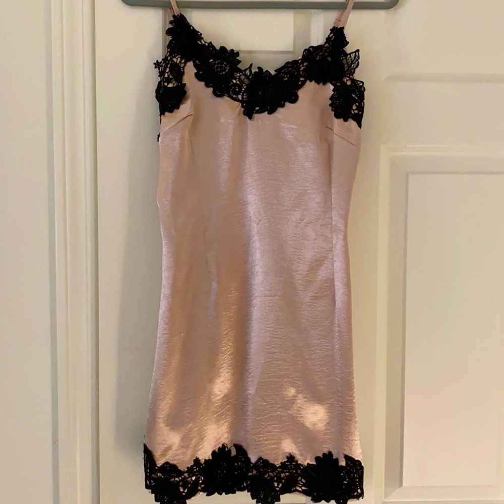 Champagne and black dress!